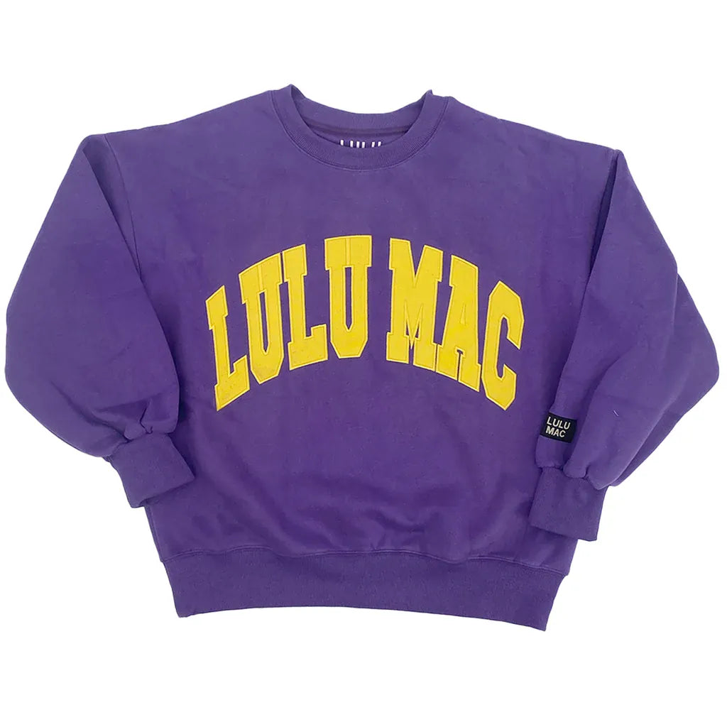 Kids' Lulu Mac Purple/Multi Embroidered Logo Sweatshirt by Girlie Girl Originals