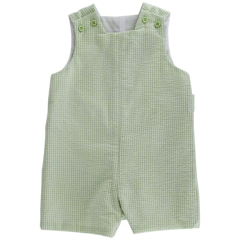 Bailey Boys Grass Seersucker Short John John with Tabs - Little Miss Muffin Children & Home