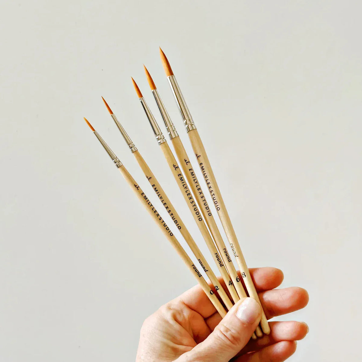 Emily Lex Studio Watercolor Paintbrush Set of Five Wood Brushes - Little Miss Muffin Children & Home