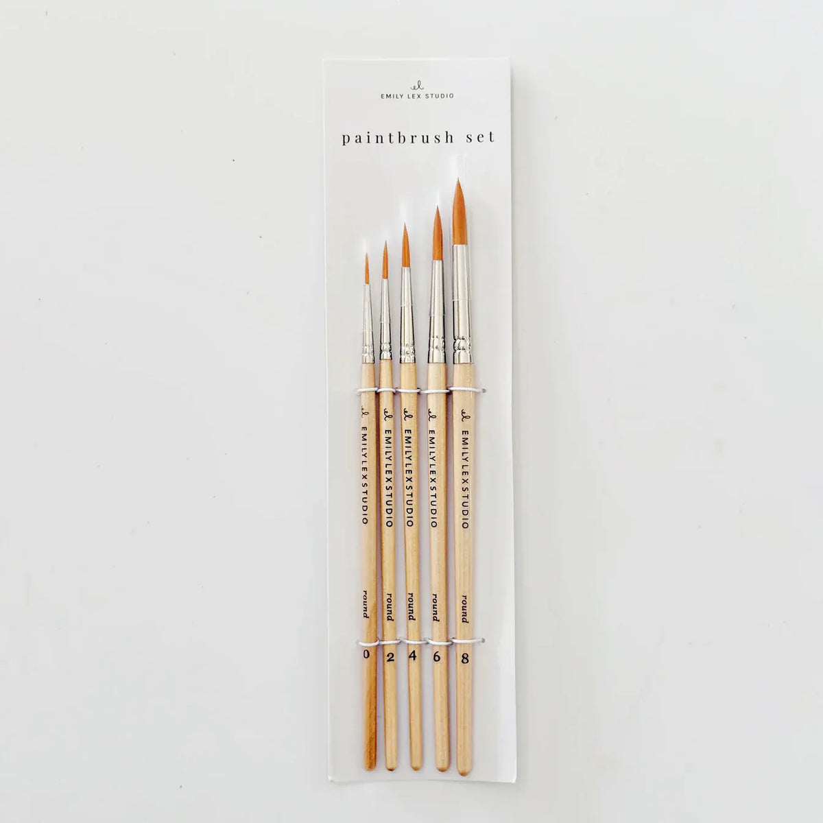 Emily Lex Studio Watercolor Paintbrush Set of Five Wood Brushes - Little Miss Muffin Children & Home