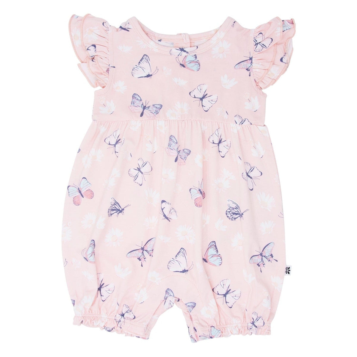 Sweet Bamboo Sweet Bamboo Ruffle Romper Butterfly Daisy Pink - Little Miss Muffin Children & Home