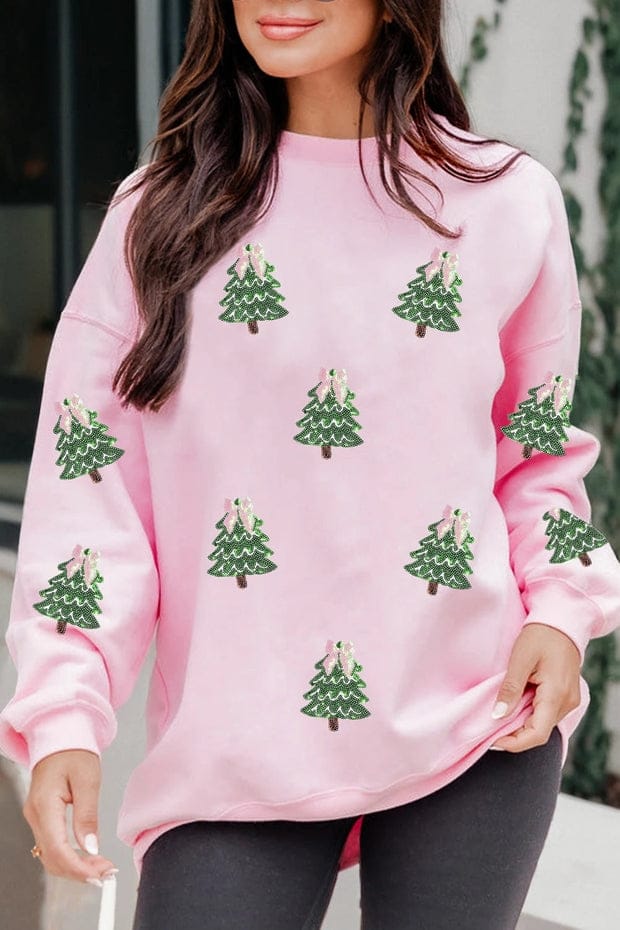 multi sequin tree sweater
