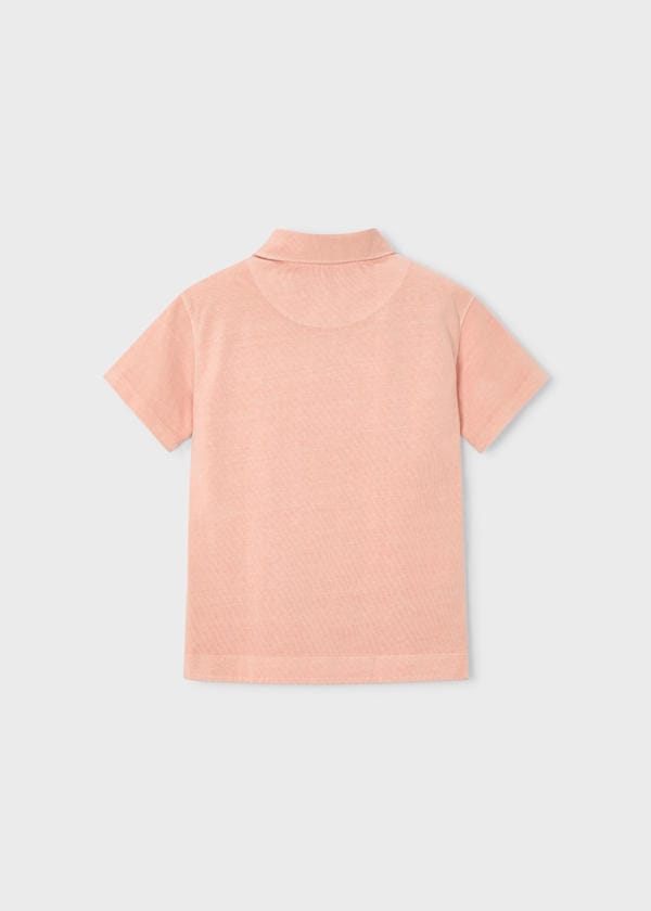 Short Sleeve Polo Shirt in Coral