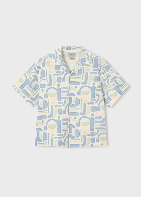 Printed Button Up Shirt in Universe