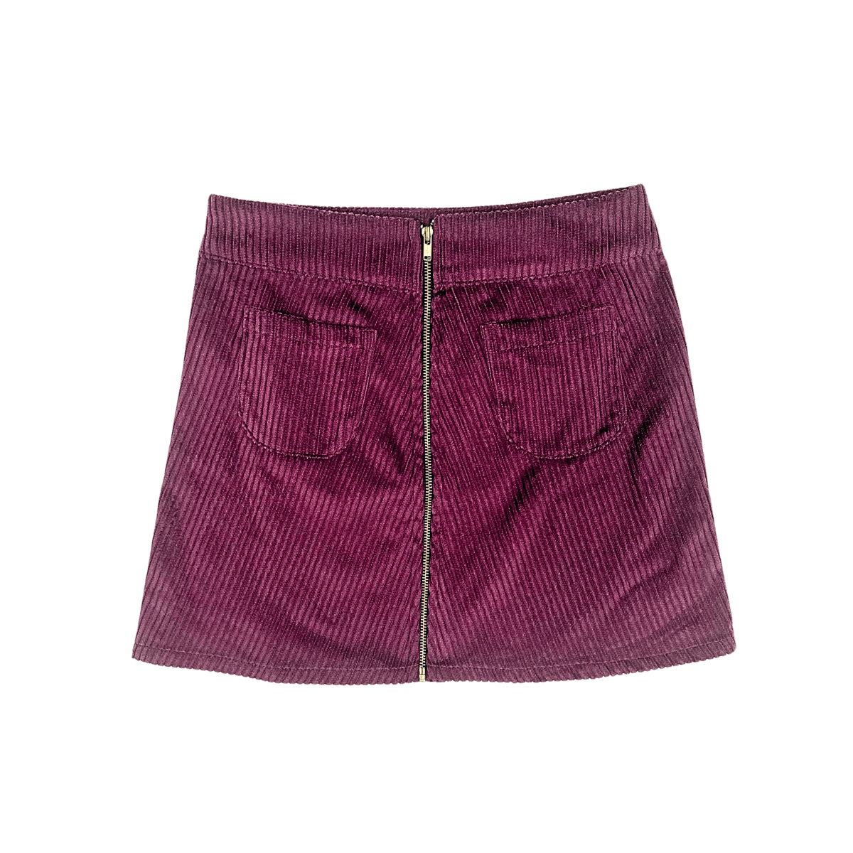 purple corduroy patch skirt