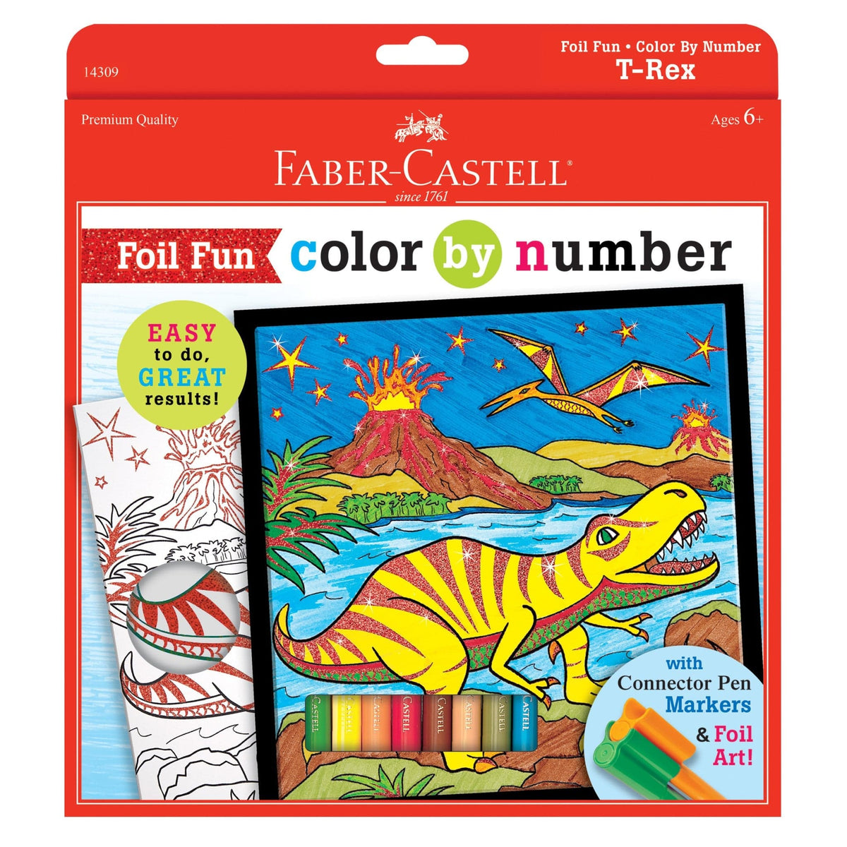 Faber Castell Faber Castell Color By Number T-Rex Foil Fun - Little Miss Muffin Children & Home