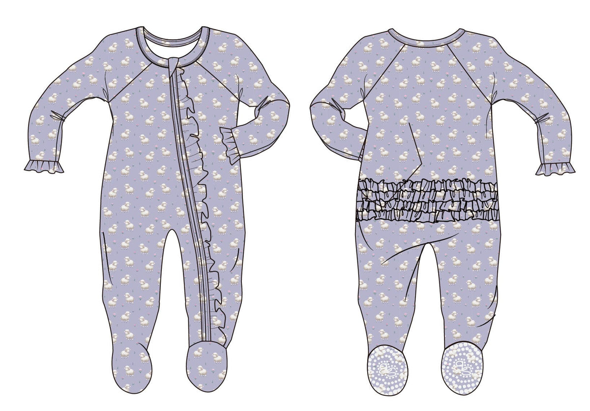 Little Sheep Ruffle Footie