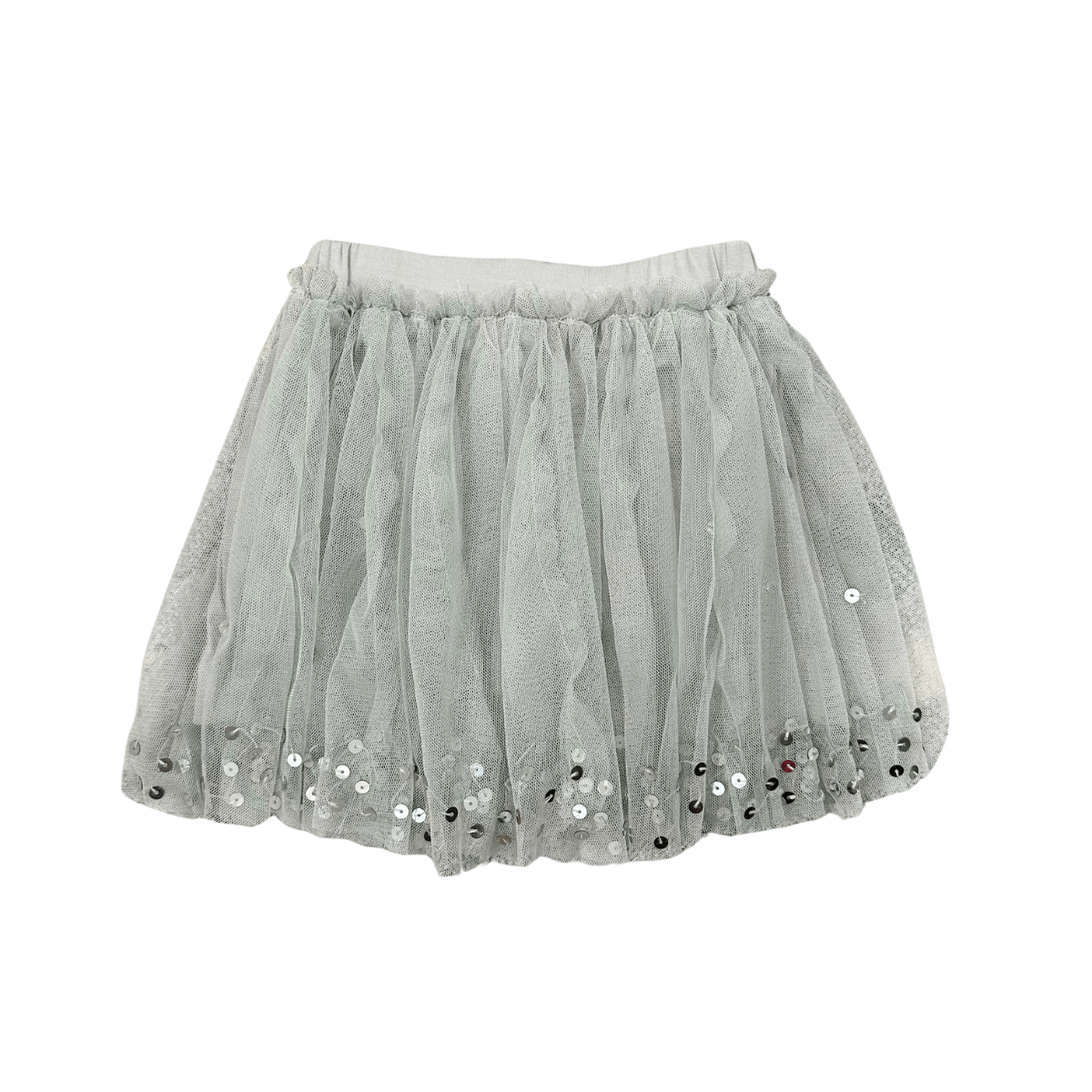 girls silver sequin tulle skirt