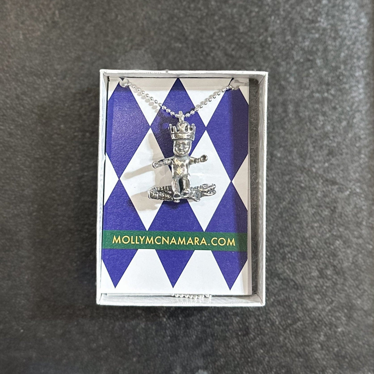 aligator mardi gras necklace pendant