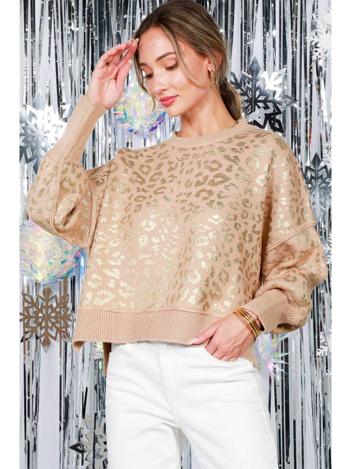 taupe leopard foil