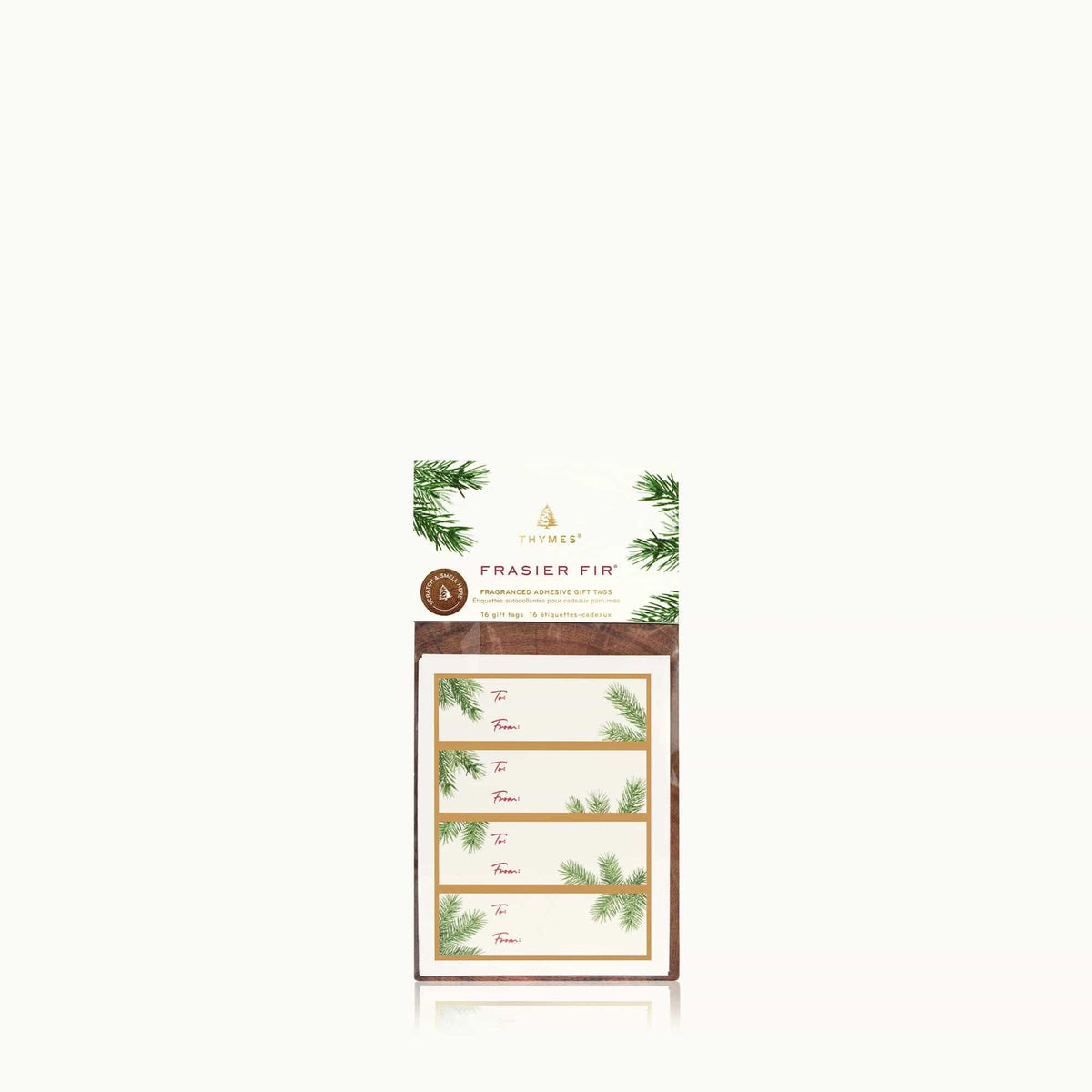 Thymes Frasier Fir Fragranced Adhesive Gift Tags, alternate view 3