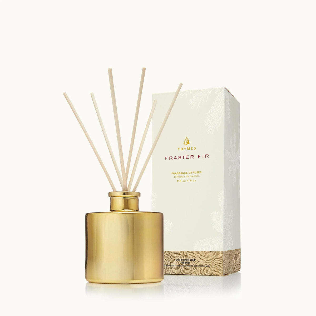 Thymes Frasier Fir Petite Gold Gilded Reed Diffuser, alternate view 2