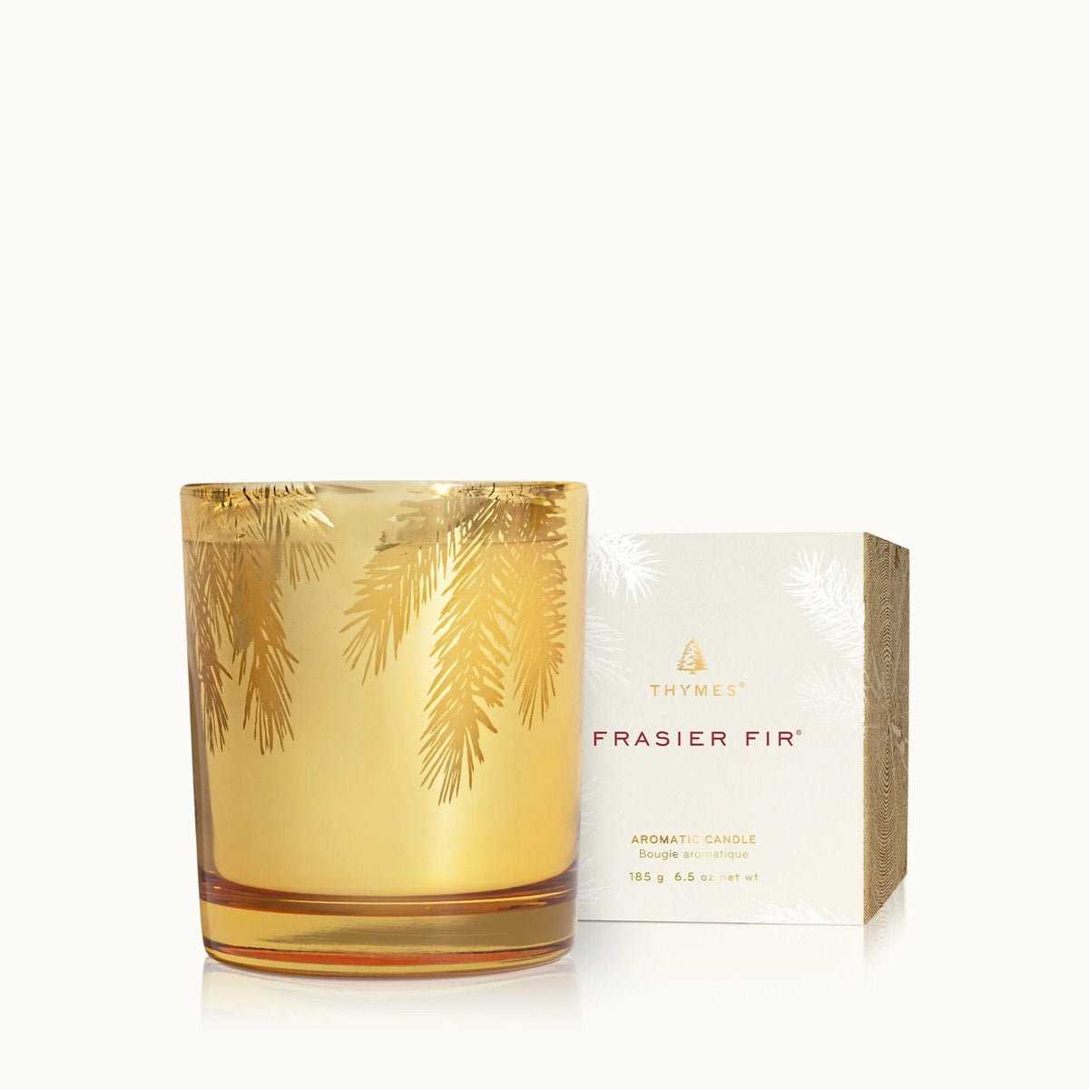 Thymes Frasier Fir Gilded Gold Poured Candle, 6.5oz, alternate view 2