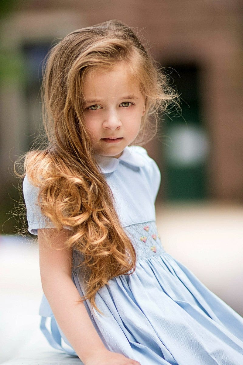 Toddler Girls Picque Classic Blue Dress