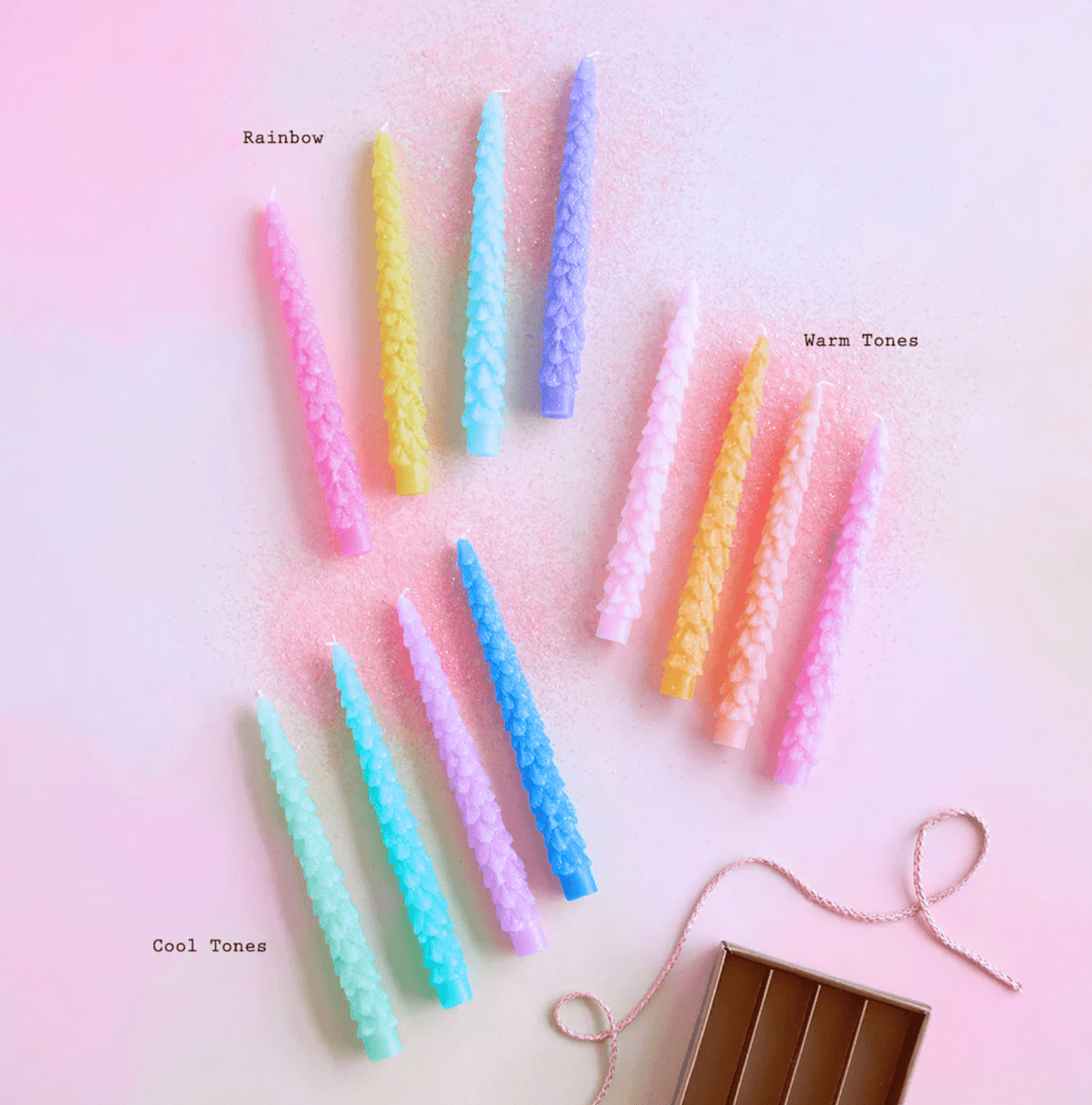 180 Degrees 180 Degrees Rainbow Tree Taper Candles, Boxed Set of 4, 3 Color Palettes Available - Little Miss Muffin Children & Home