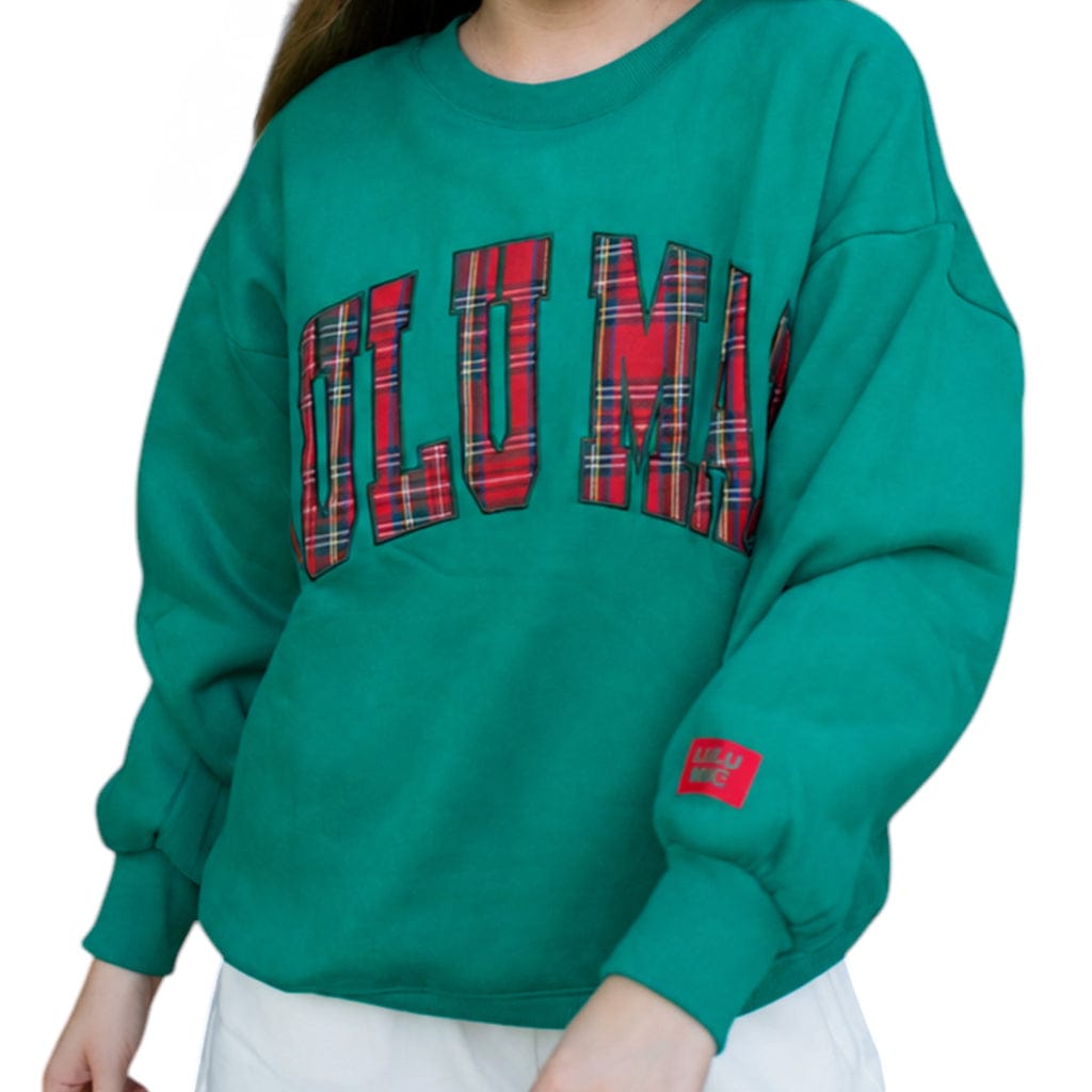 Girlie Girl Originals LM-SW-1027 Ladies Plaid Green Sweatshirt - Little Miss Muffin Children & Home