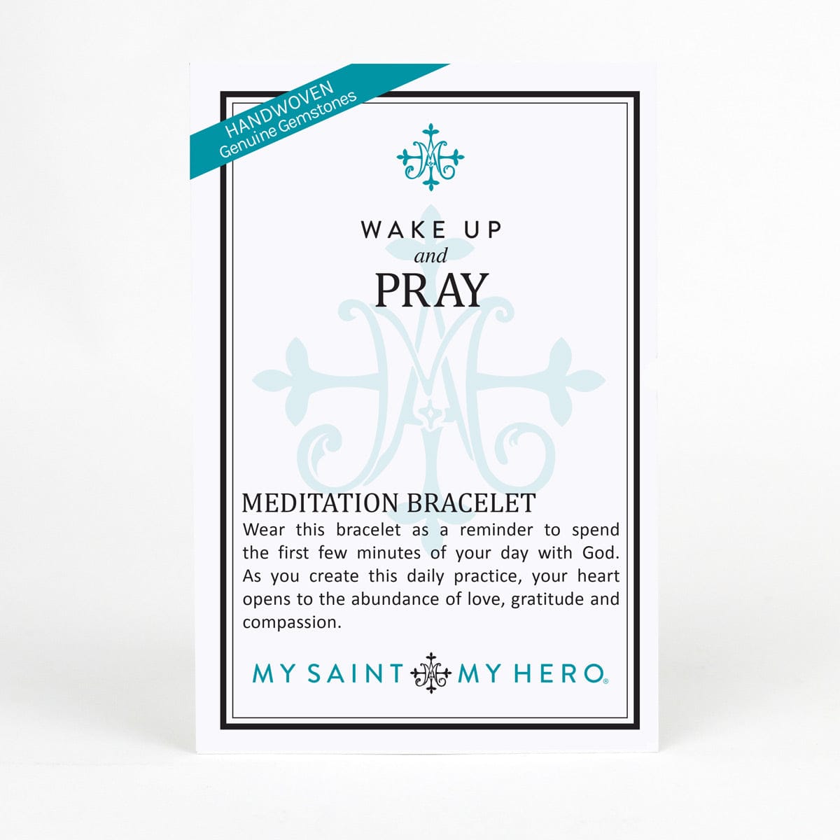 Wake Up and Pray Meditation Bracelet - Silver/Eggplant/Rose Quartz -Love