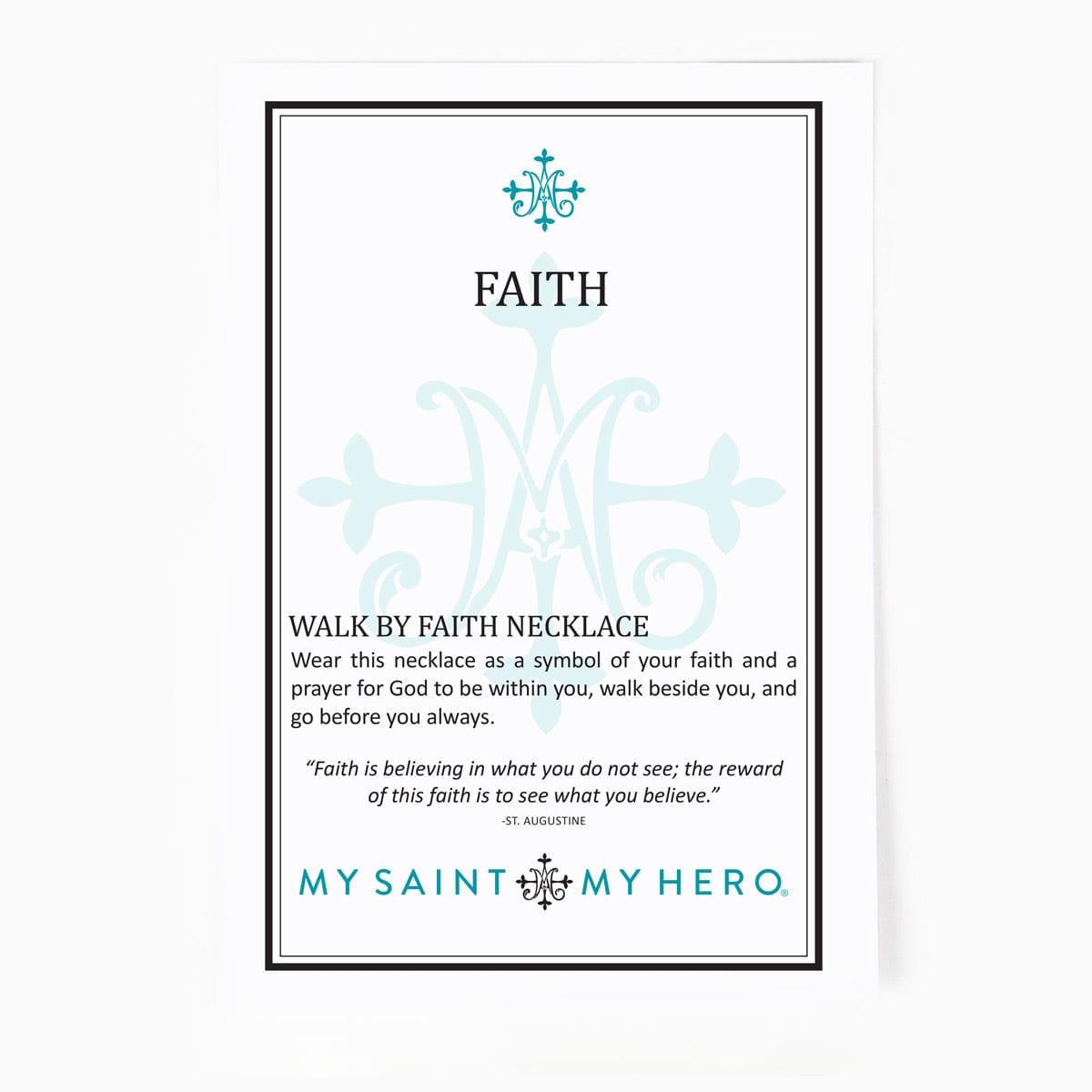 My Saint My Hero Walk by Faith Necklace with Cubic Zicornia Cross - Little Miss Muffin Children & Home