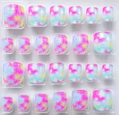 Polish Me Silly Teal Glitter Stars - Press On Nails Manicure - Stick On - Little Miss Muffin Children & Home