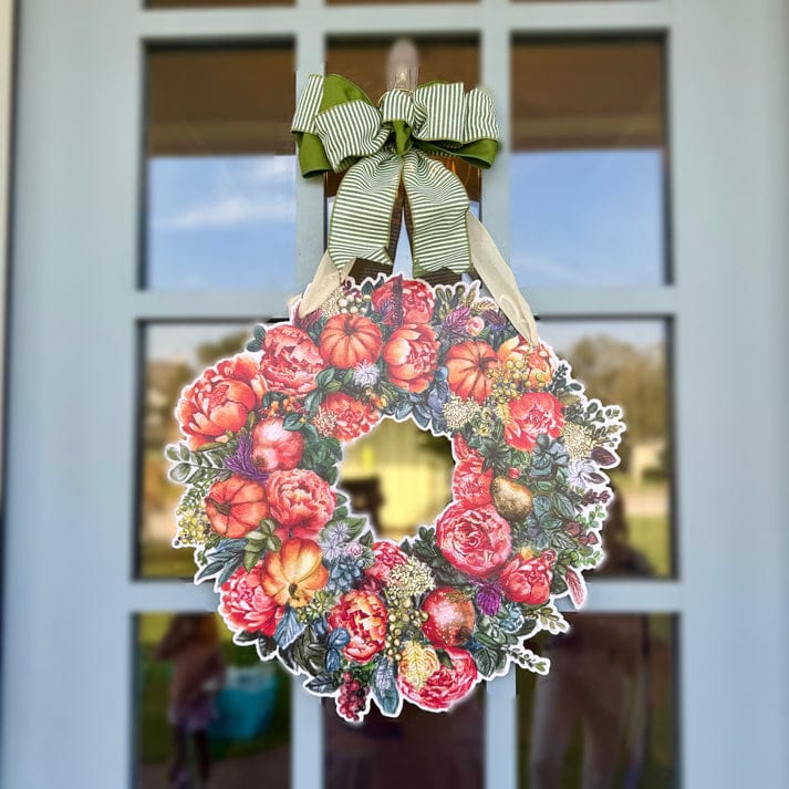 fall floral wreath pumpkin door hanger
