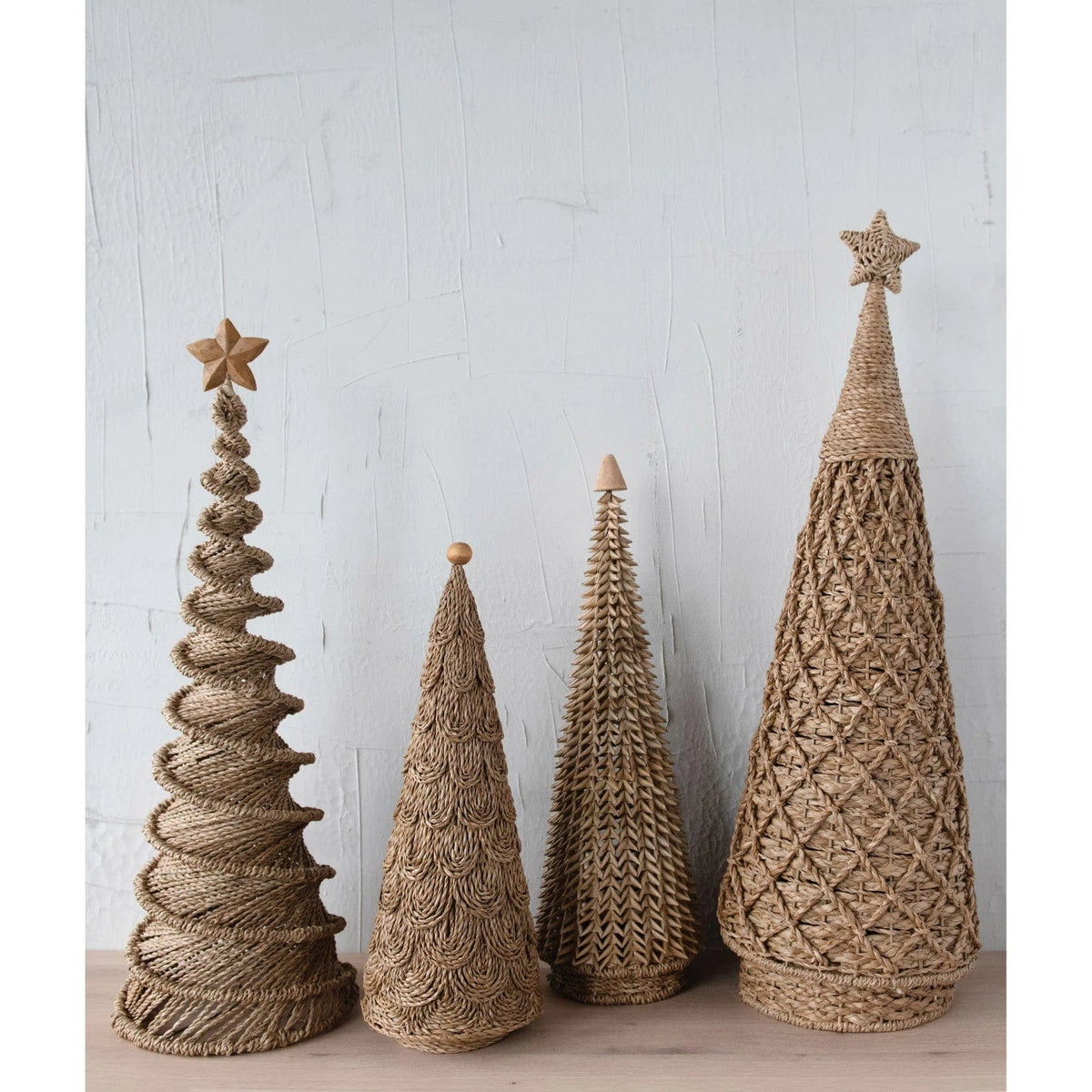 Creative Co-op Creative Co-op Handmade Buri Palm Cone Tree with Wood Bead, Natural - Little Miss Muffin Children & Home