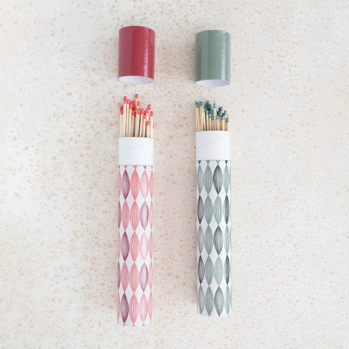 Creative Co-Op Creative Co-op Fireplace Safety Matches in Geo Pattern Tube Matchbox - Little Miss Muffin Children & Home