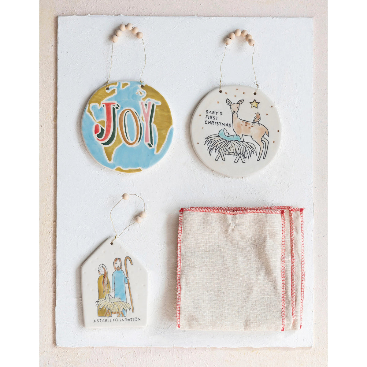 Creative Co-Op Creative Co-op Handmade Baby's First Christmas Ornament - Little Miss Muffin Children & Home