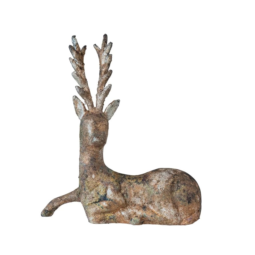 Creative Co-Op Creative Co-op Cast Aluminum Distressed Antique Gold Finish Lying Deer - Little Miss Muffin Children & Home