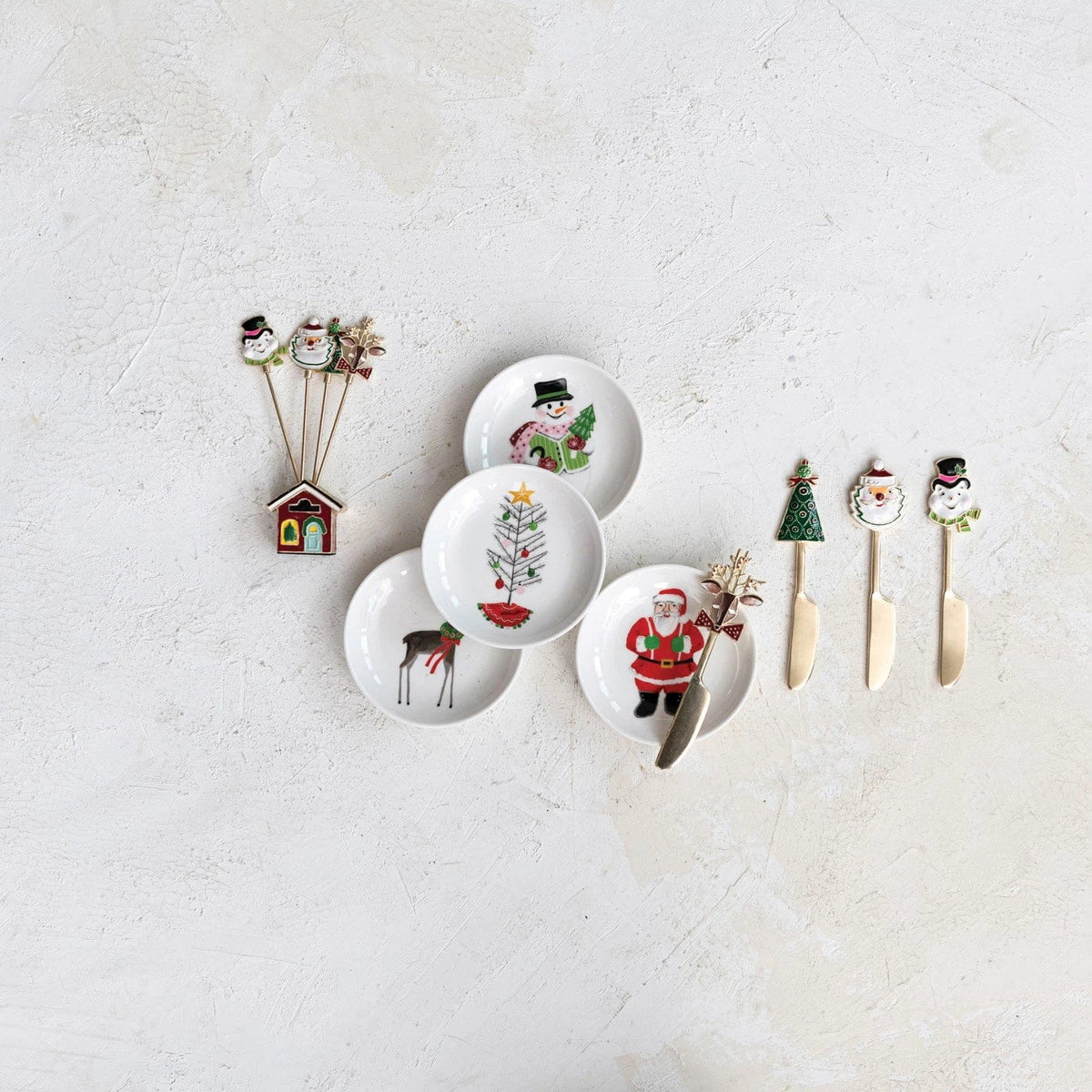 Creative Co-Op Creative Co-op Zinc Alloy Canape Knife with Enameled Holiday Icon Handle - Little Miss Muffin Children & Home