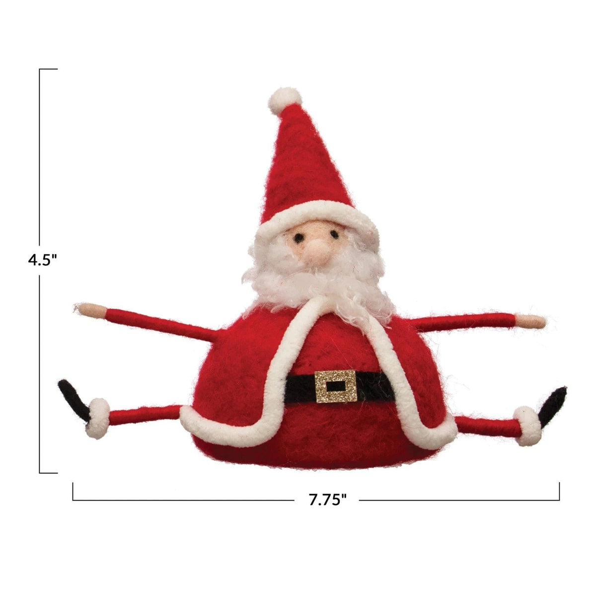 Creative Co-Op Creative Co-op Wool Felt Sitting Santa - Little Miss Muffin Children & Home