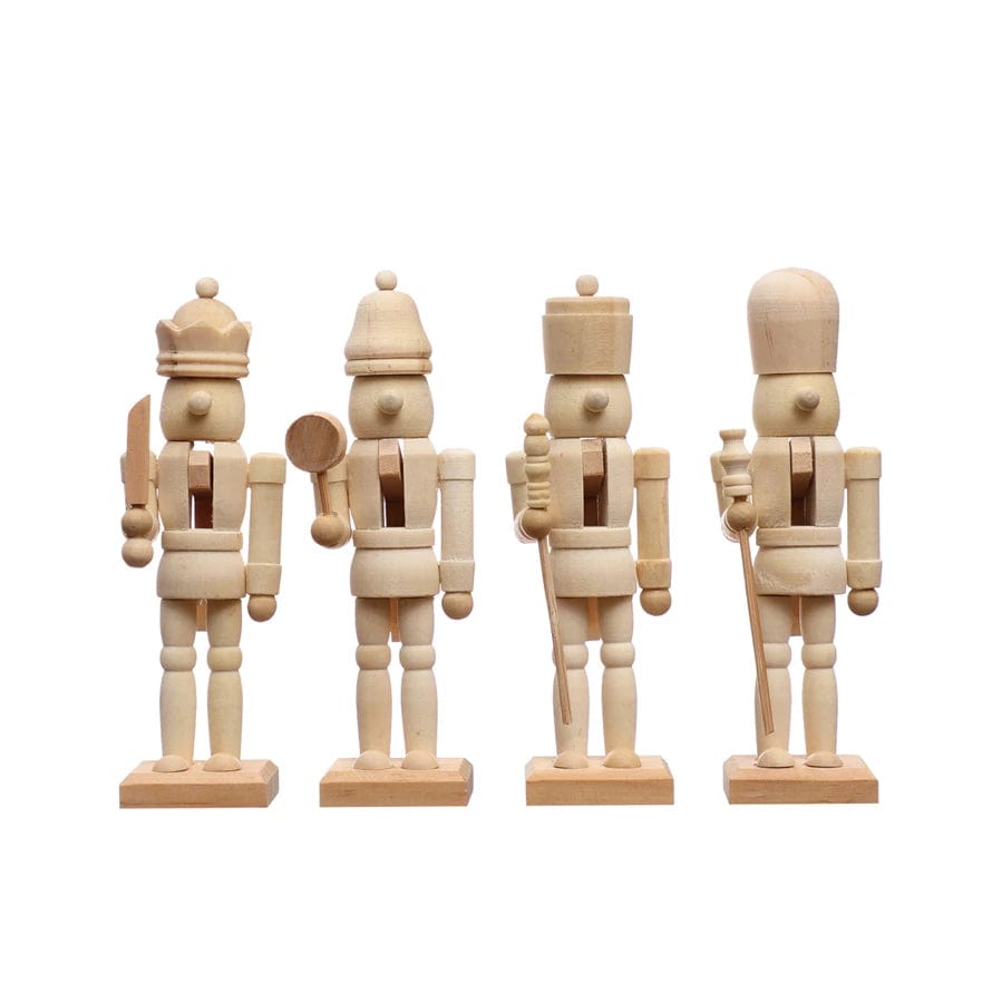 Creative Co-op Creative Co-op Natural Wood Nutcracker Ornament , 4 Styles - Little Miss Muffin Children & Home