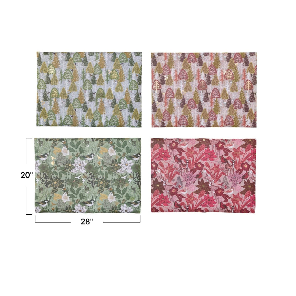 Creative Co-op Creative Co-op Recycled Wrapping Paper Sheets, 4 Styles - Little Miss Muffin Children & Home