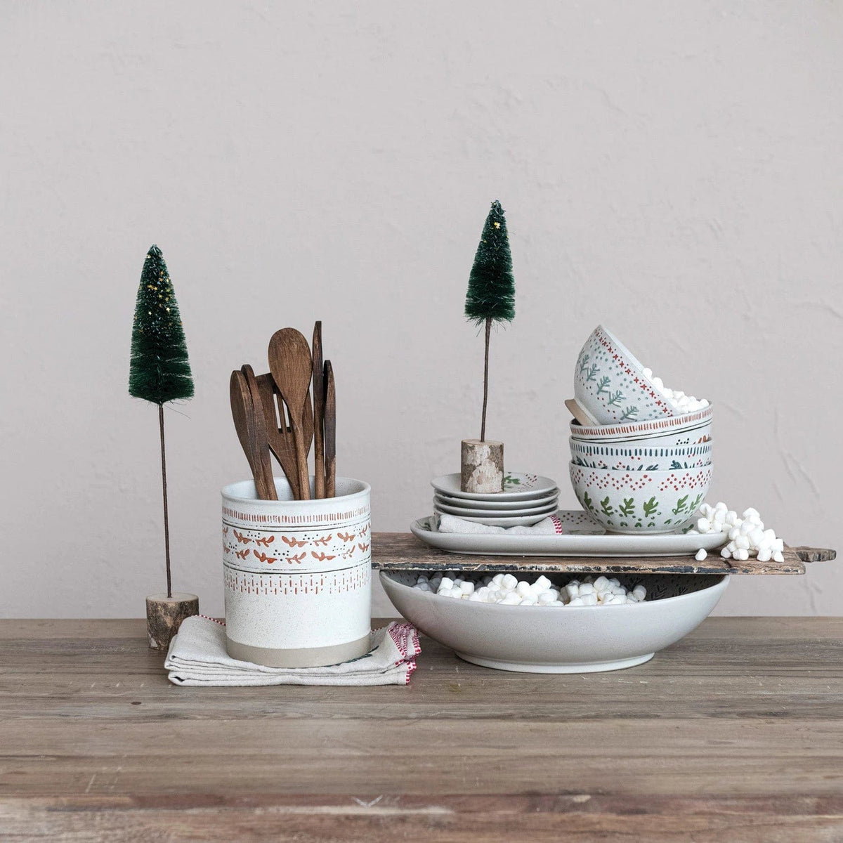Creative Co-op Creative Co-op Hand-Stamped Stoneware Serving Bowl with Wax Relief Pattern - Little Miss Muffin Children & Home