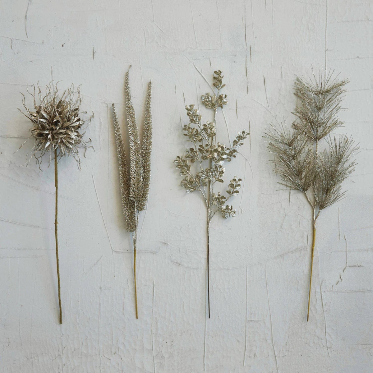 Creative Co-op Creative Co-op Faux Thistle Pick with Glitter, Pewter Color - Little Miss Muffin Children & Home