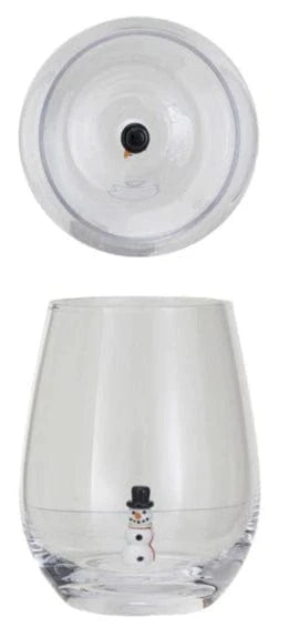 Creative Co-op Stemless Wine Glass 12oz, with Holiday Figure Inside, 8 Styles Available - Little Miss Muffin Children & Home