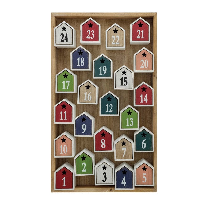 Creative Co-op Creative Co-op Advent Calendar with 24 House Shaped Drawers - Little Miss Muffin Children & Home