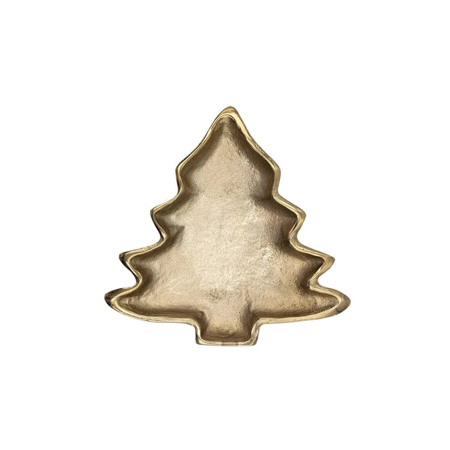 Creative Co-op Cast Aluminum Tree Shaped Dish, Gold Finish - Little Miss Muffin Children & Home