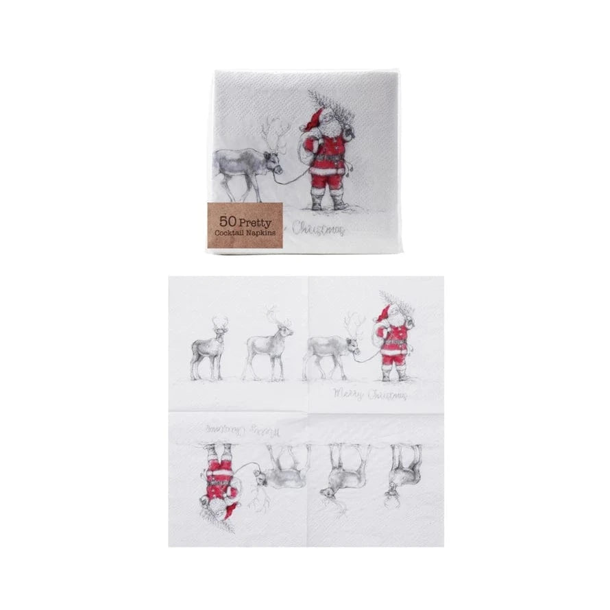 santa cocktail napkins