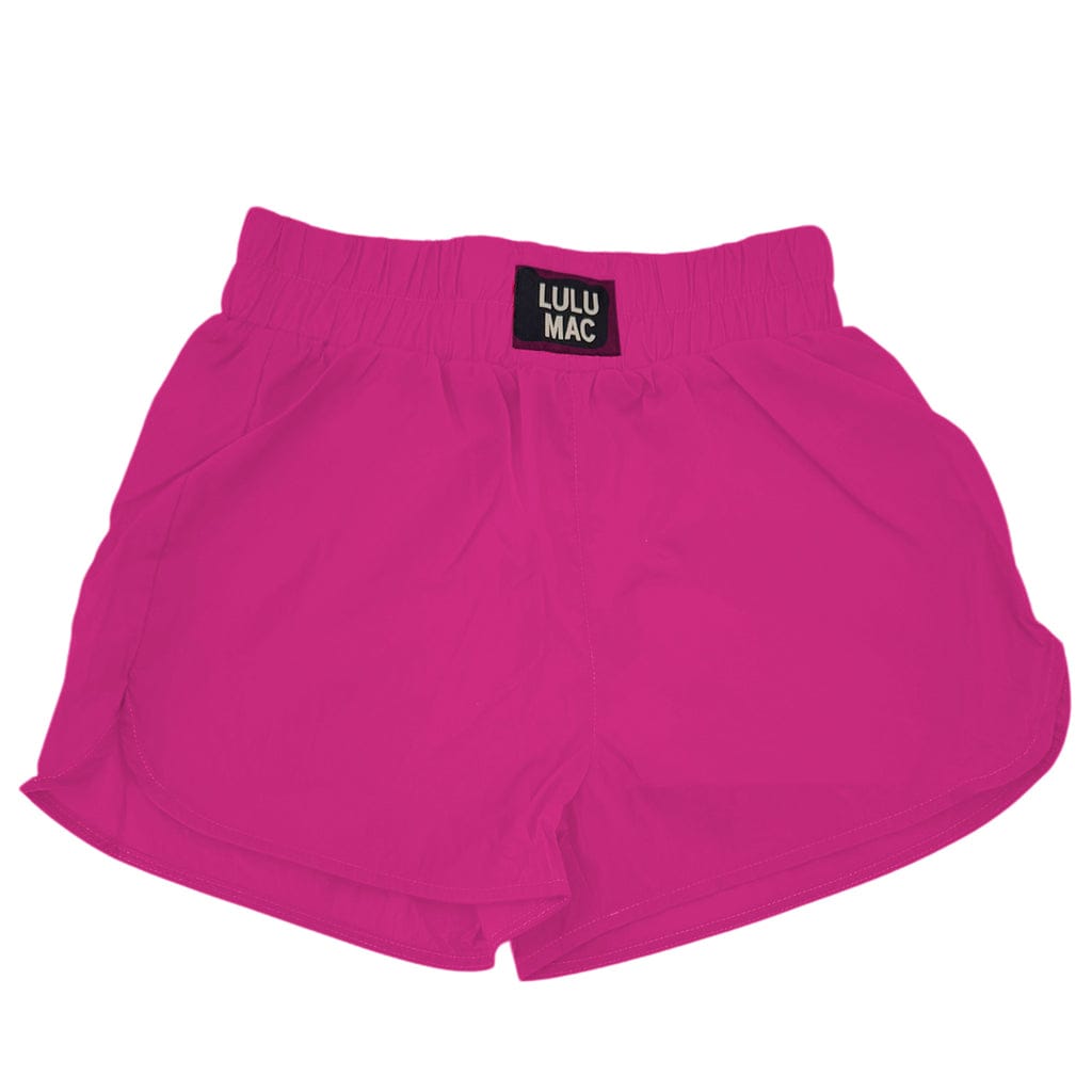 Lulu Mac Hot Pink Girls' Solid Shorts | Nylon Kids Play Shorts