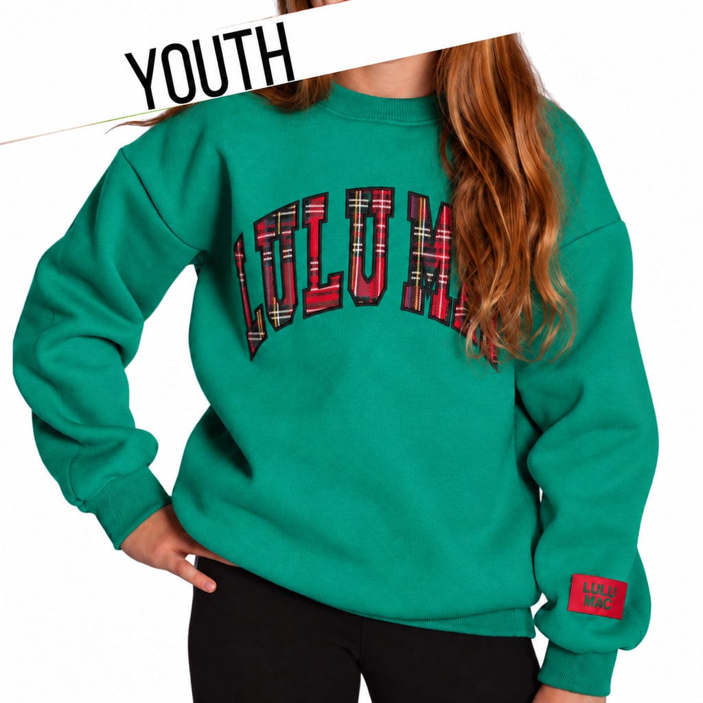 Girlie Girl Originals KD-SW-1027 Youth Plaid Green Sweatshirt - Little Miss Muffin Children & Home