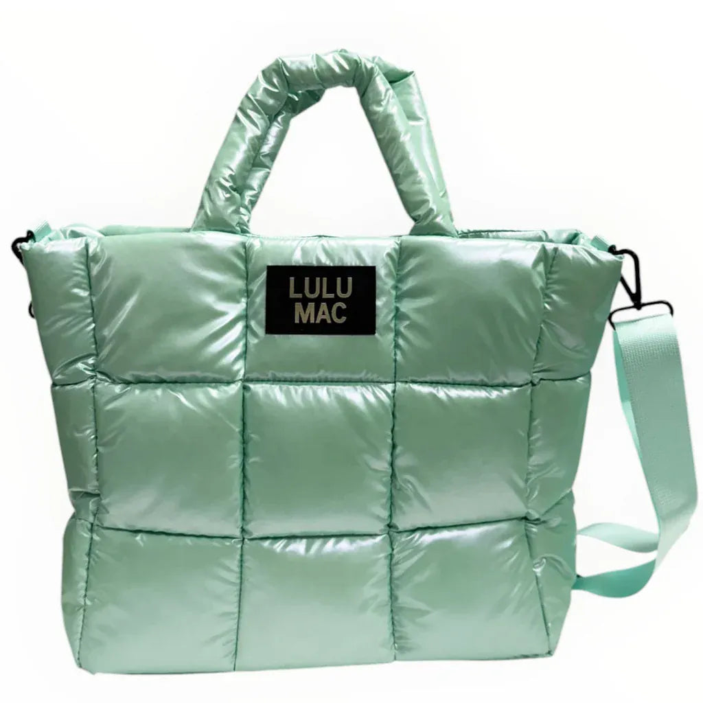 Girlie Girl Originals Mint Large Metallic Puffer Handbag - Girlie Girl Originals - Little Miss Muffin Children & Home