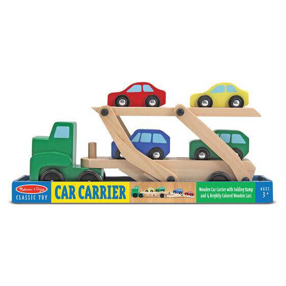Melissa & Doug - Melissa & Doug Car Carrier Truck & Cars Wooden Toy Set - Little Miss Muffin Children & Home