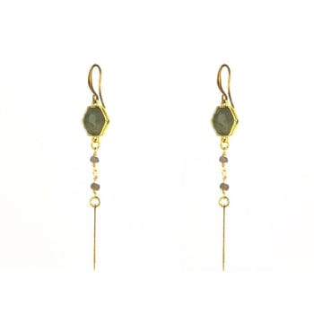 Santore Jewelry Santore Jewelry Hexagon Labradorite Drop Earring - Little Miss Muffin Children & Home