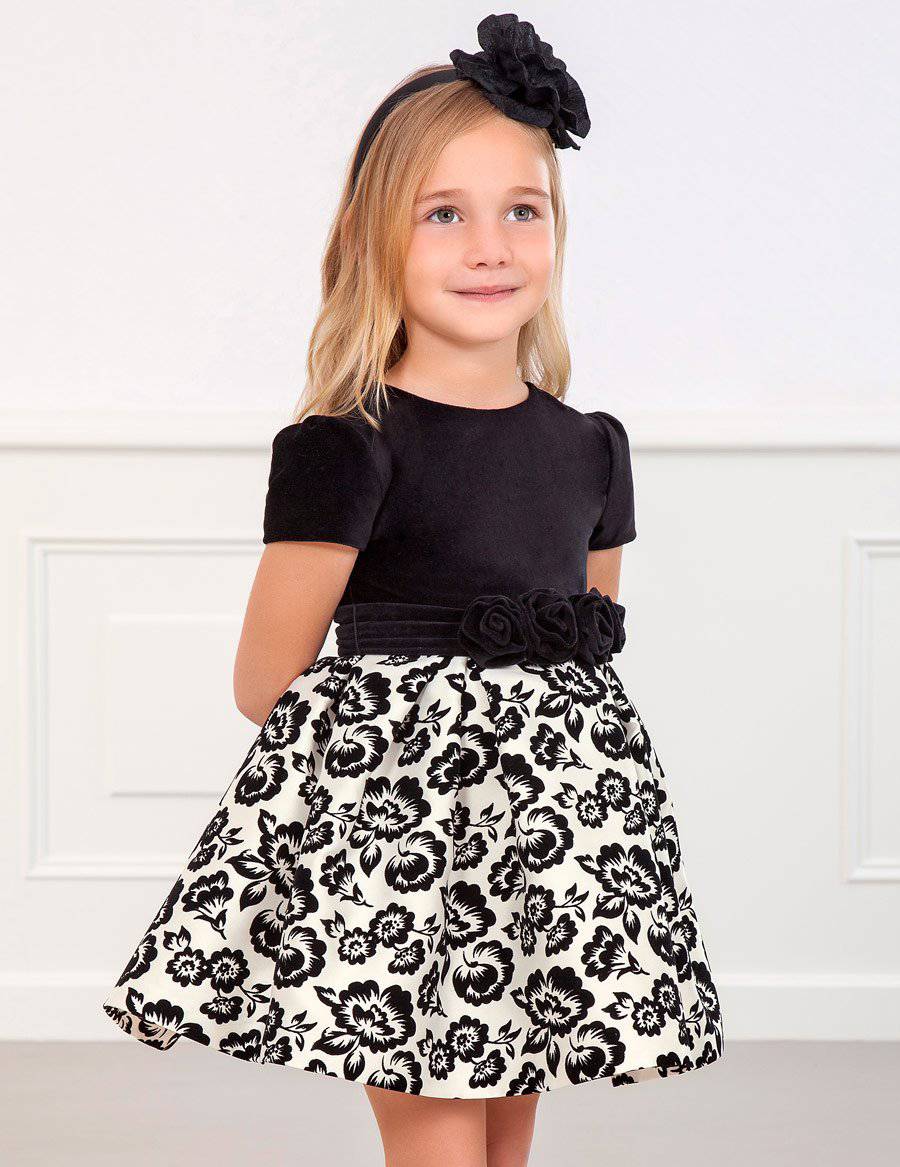 Abel & Lula - Abel & Lula Velvet Printed Dress - Little Miss Muffin Children & Home