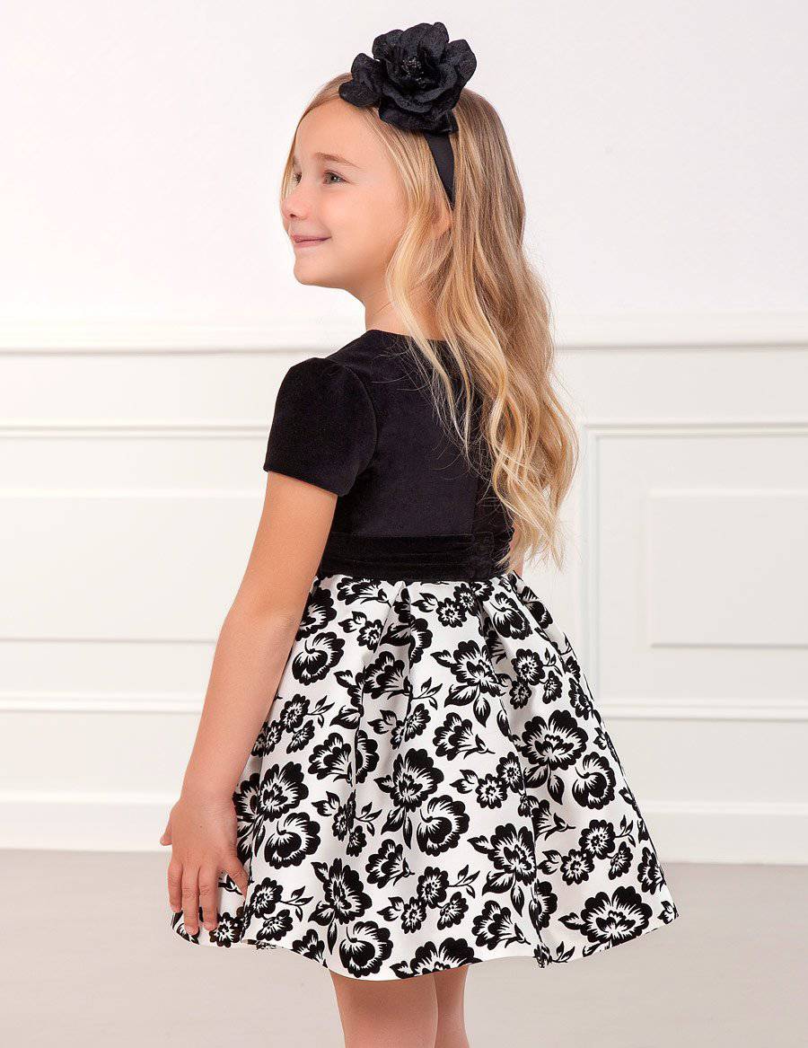 Abel & Lula - Abel & Lula Velvet Printed Dress - Little Miss Muffin Children & Home