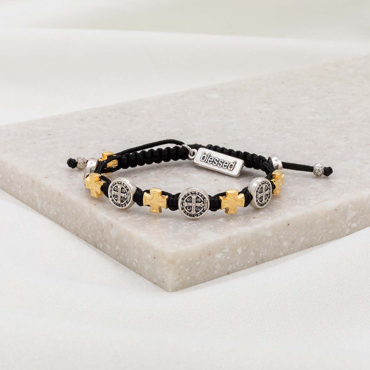 My Saint My Hero My Saint My Hero Blessings in Faith Bracelet Black/Mixed Metals - Little Miss Muffin Children & Home