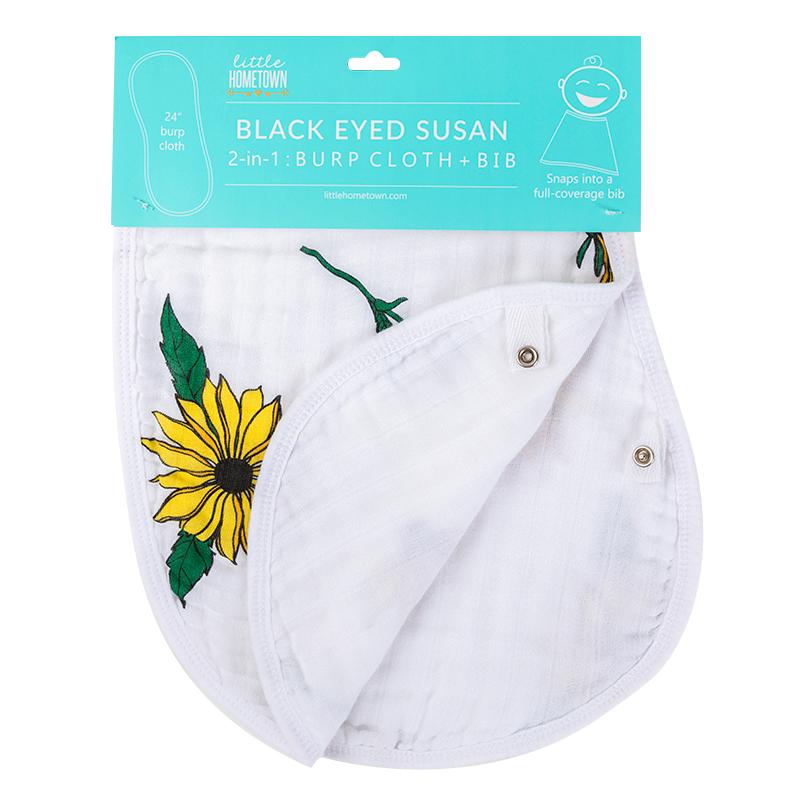 LHT - Little Hometown Little Hometown Black Eyed Susan Burp Cloth and Bib - Little Miss Muffin Children & Home