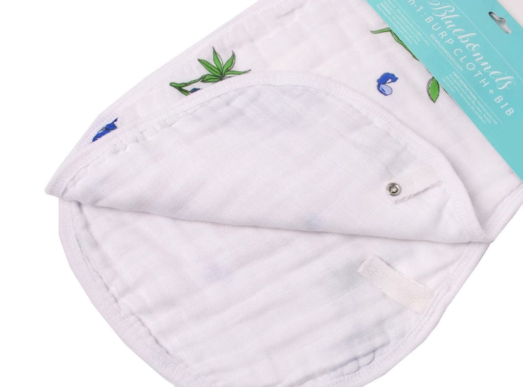 LHT - Little Hometown Little Hometown Blue Bonnets 2-in-1 Burp Cloth and Bib - Little Miss Muffin Children & Home