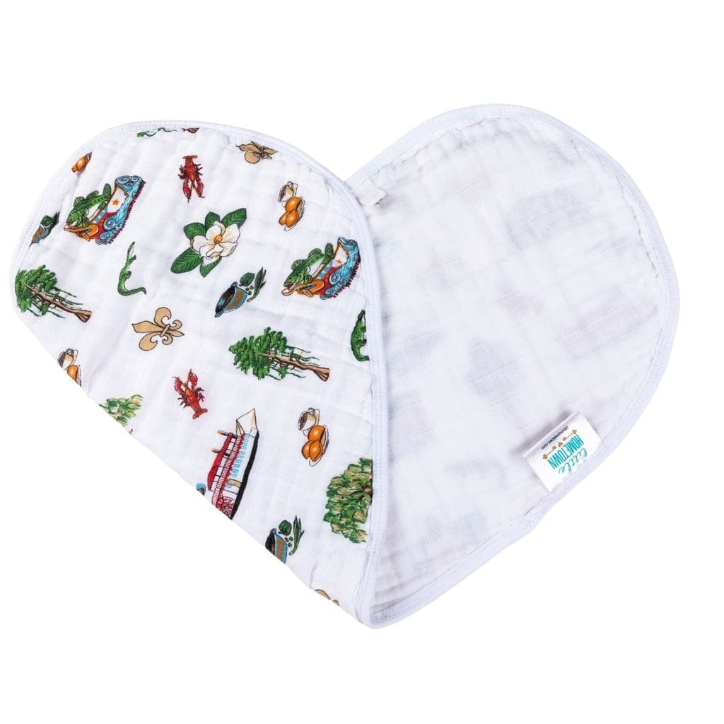 LHT - Little Hometown Little Hometown Louisiana Baby 2-in-1 Burp Cloth and Bib - Little Miss Muffin Children & Home