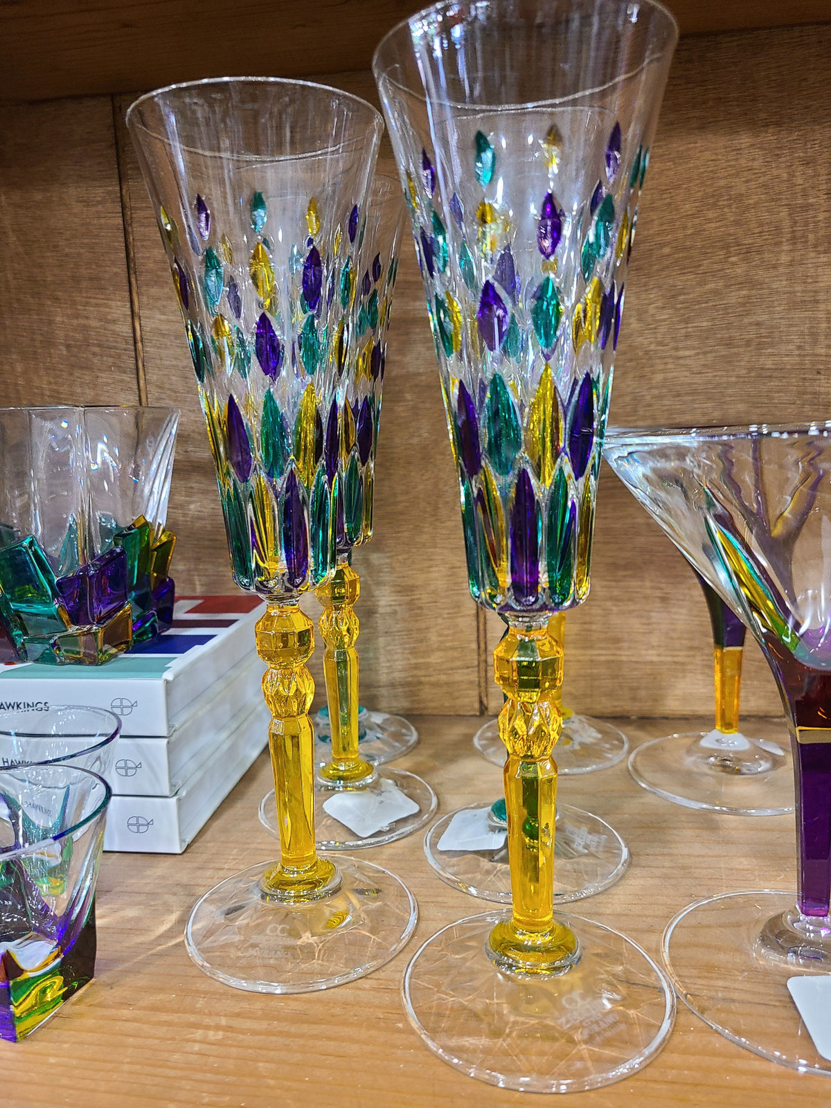 Gage Gage Diamond Flute Champagne Mardi Gras - Little Miss Muffin Children & Home
